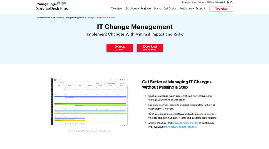 ManageEngine ServiceDesk Plus IT Change Management Software